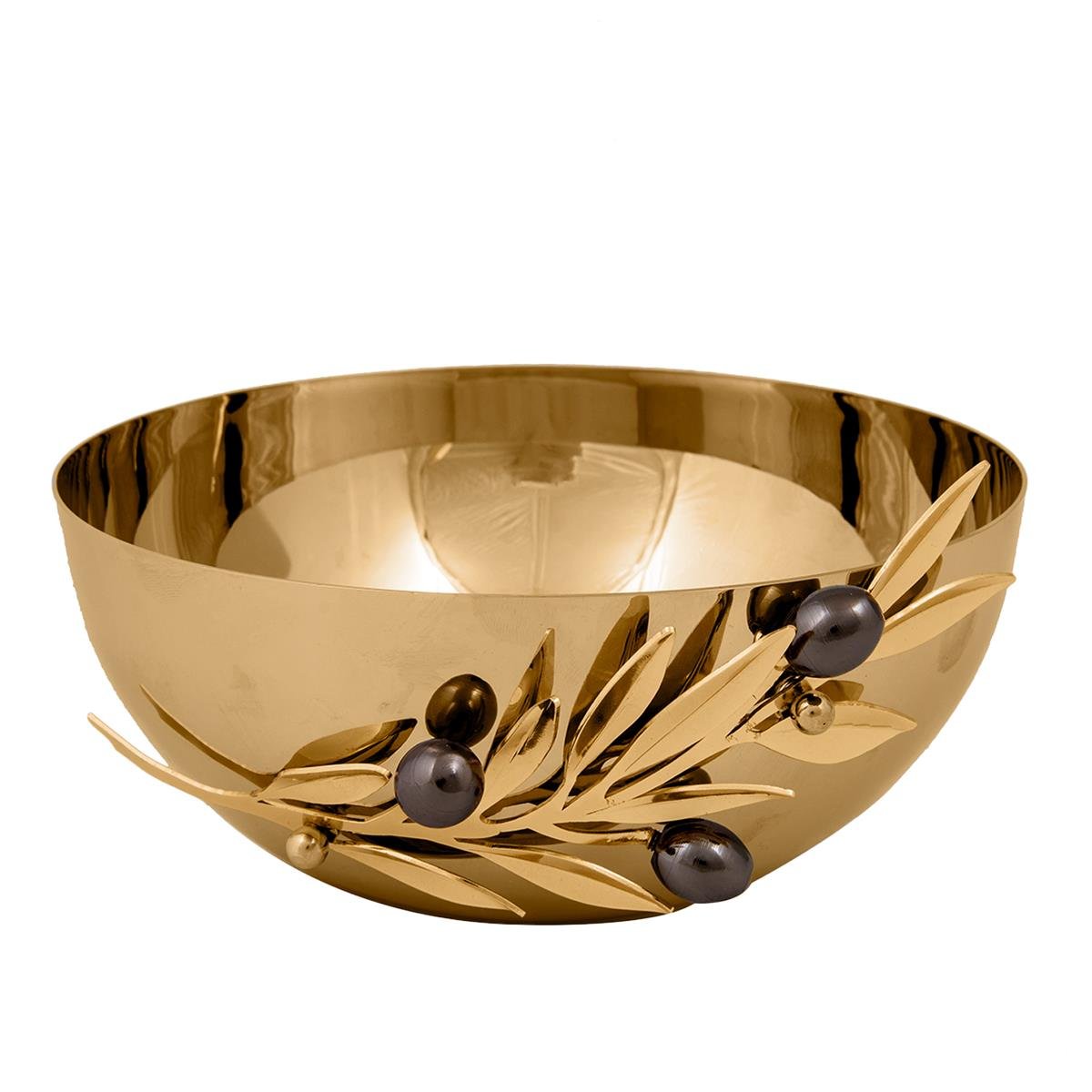 Olive Branch Bowl Gold Large Size