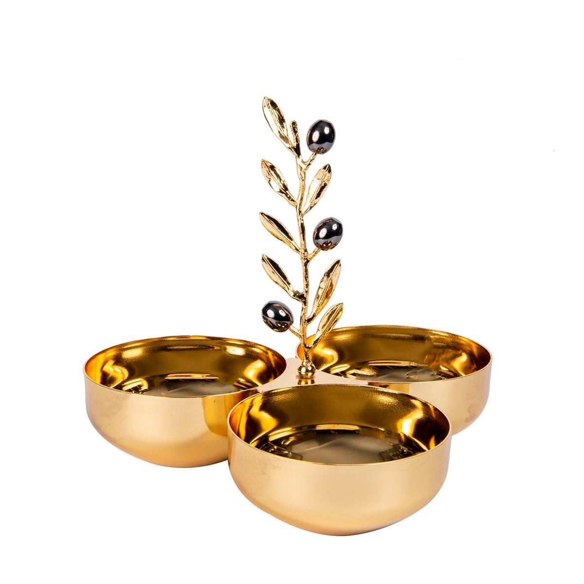 3-Piece Antique Snack Bowl with Olive Branch